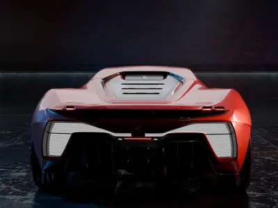 Ferrarri car 3d High Poly model   3D model