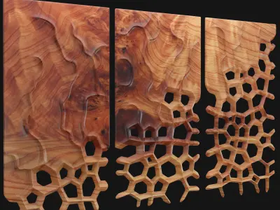   Decor wood panel 1 3D model
