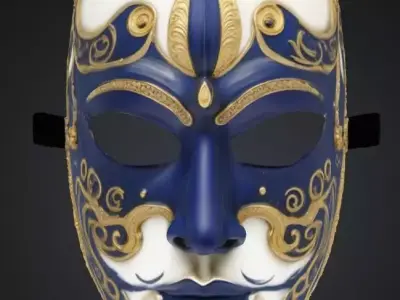 Pattern Prom Face Mask - Embroidered Mask 3D print model