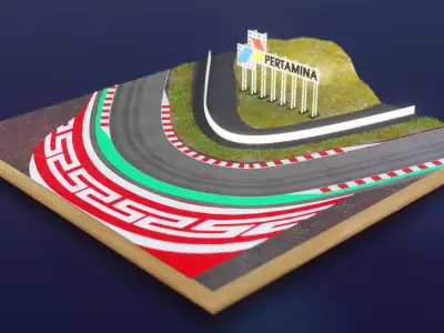 Mandalika Circuit Lowpoly Isometric 3D model