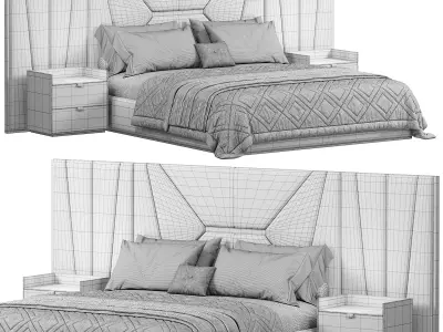 AMBER BEDROOM LUXURY FURNITURE Bed by saberjewels 3D model