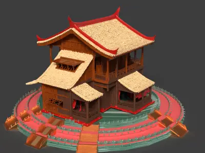 Chinese ancient house  3D model 31