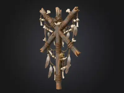 Symbol of Ancient Ritual Power Low-poly 3D model