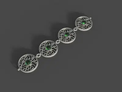 Circular Floral Jewellery Set 3D print model