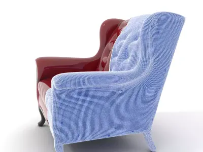 Elegant Burgundy Armchair model pack Low-poly 3D model