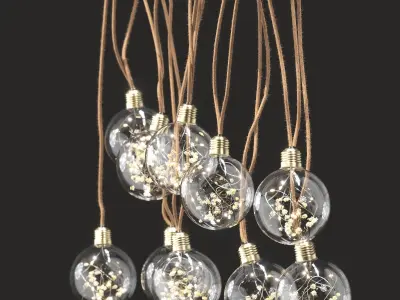 BUTLERS Dried Flower Light bulb String 3D model