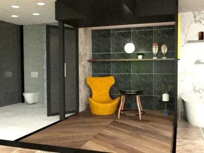 Bathroom accessories sales corner 3D model