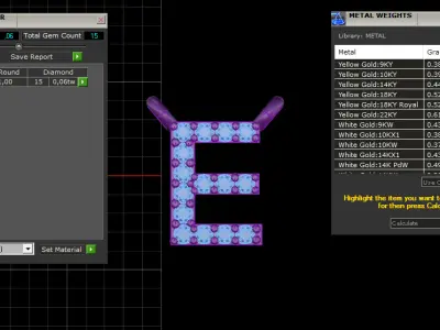 E initial pendant necklace  model 695 3D print model