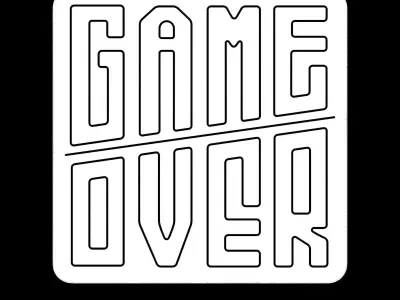 Game Over Neon Sign 3D model