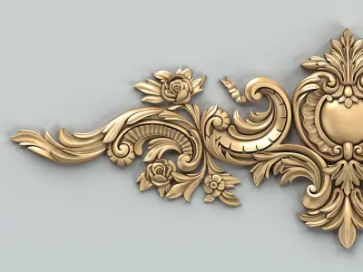 Carved decor horizontal 036 3D model