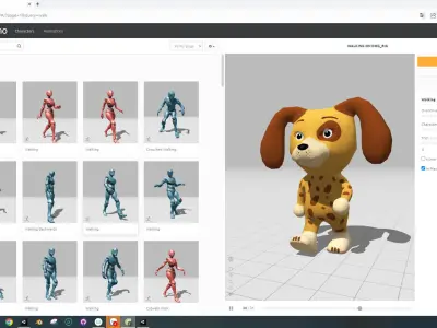 Character005 Animated Dog 3D Low-poly 3D model