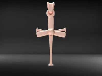 Baseball Corss Necklace for Boys Baseball Bat Charm Pendant  3D print model