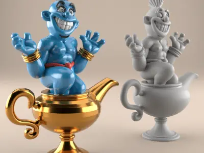 Fun Genie Lamp 3D STL File for Desk Decor Toys 6 3D print model