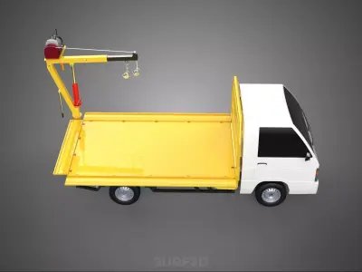 3 WAY WIDE DECK CRANE HOIST REMOTE ELECTRIC WINCH TRUCK PICKUP 3D model