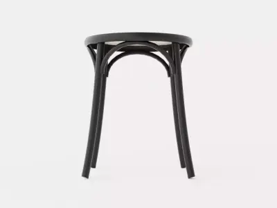 No 60 Stool Rattan - Black Low-poly 3D model