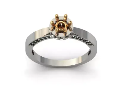 Solitaire Engagement Ring Diamond Women Ring Stone 3D print STL 3D print model