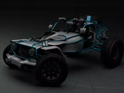Buggy Jeep Wrangler Low-poly 3D model
