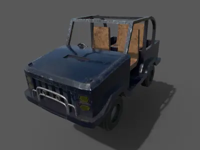 Low Poly Jeep car-PBR Material Low-poly 3D model