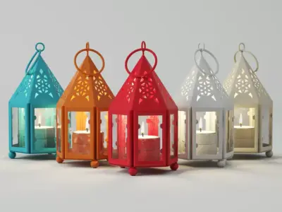 Mini Hurricane Candle Lanterns 3D model