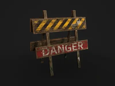 Road sign in different variations Free low-poly 3D model