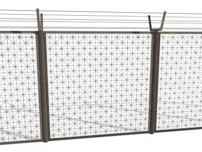 Low Poly Modular Fence 1 Low-poly 3D model
