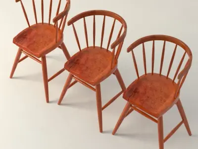 Nakashima Chair and Table 3D model