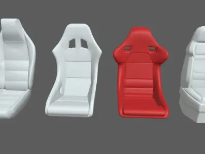 Car Seat Pack 02 Low-poly 3D model