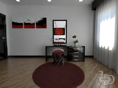 Bedroom 4 modern with accents 3D model
