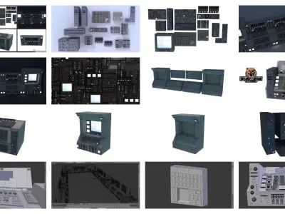Modular Electronics Scenery Props Environment Pack Sci Fi  Low-poly 3D model