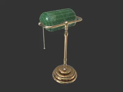Antique Desk Lamp Game Ready 3D Model Low-poly 3D model