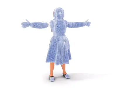 Traditional Folk Dress model pack Low-poly 3D model