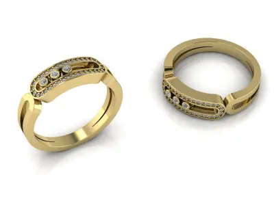 Messika Ring Gold 3D print model