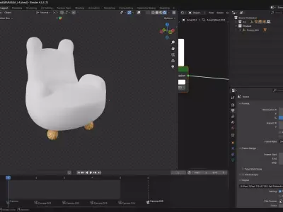 Tady bear chair 01 3D model