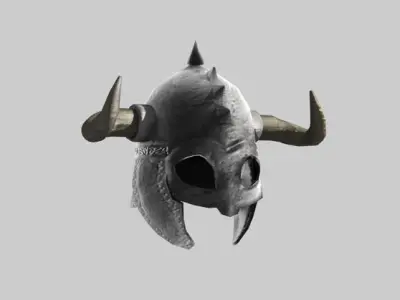 Medieval Helmet with Horns 3D model