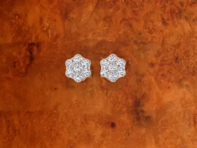 Diamond Jewelry Earring 3D print model buy