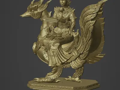 Saraswati 3d sculpture 3D print model