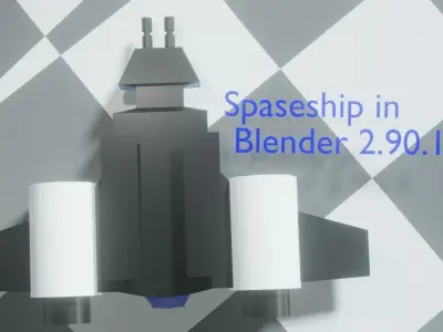 LOW-POLY Spaceship in blender Free low-poly 3D model