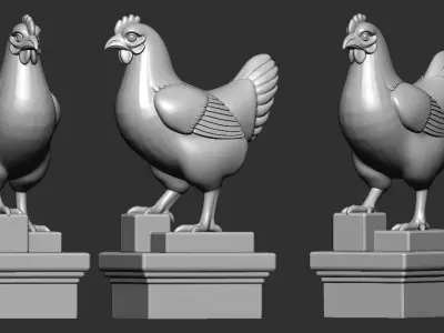 Statue of a Hen  3D print model