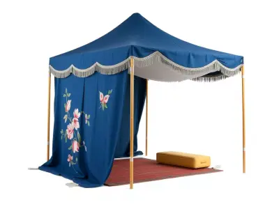 Floral Blue Canopy model pack Low-poly 3D model