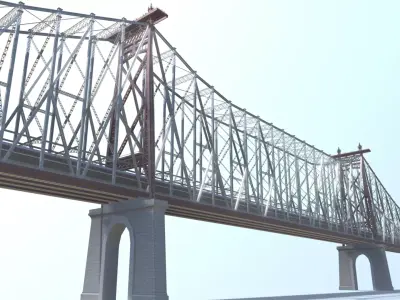 Ed Koch Queensboro Bridge Low-poly 3D model