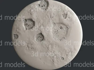 3d STL models for CNC router or 3d printer set moon 3D model