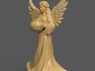 angel for christmas decoration candle holder 003 3D print model