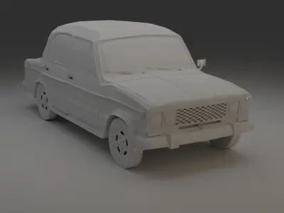 Lada car Low-poly 3D model
