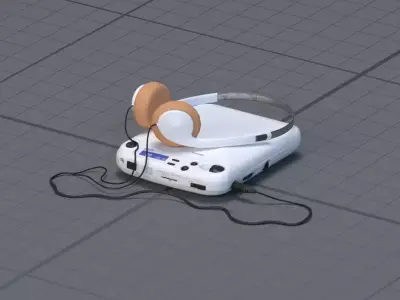Disc Walkman headset 3D model