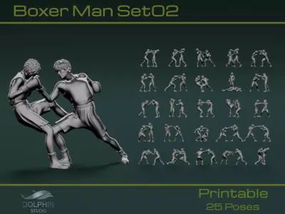 Boxer Man Set02 3D model