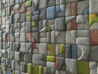 Panel stone smooth clear facture n2 3D model