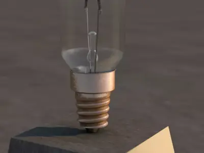E14 format light bulb Low-poly 3D model