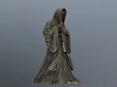 Dark statue Low-poly 3D model