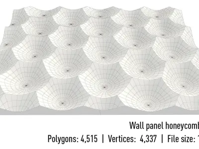 wall panel honeycomb middle 3D model