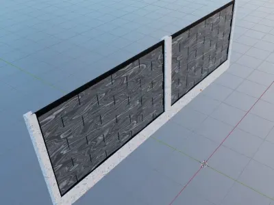 Fence Free low-poly 3D model